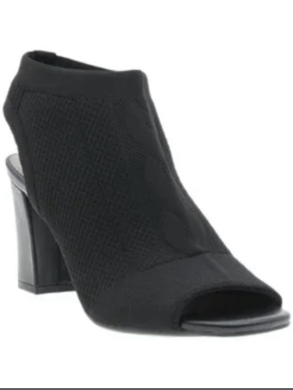 Impo Black Knit Peep-Toe Block Heel Bootie Sz 8.5